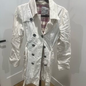 Guess Women's Ivory Double-Breasted Trench Coat